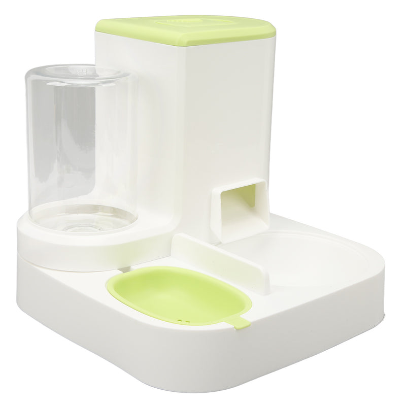 Pet Cat Waterer Food Feeder with 2.2L Food Container Odorless Dog 1L Automatic Water Dispenser Food Feeder Green - Otaj Gifts
