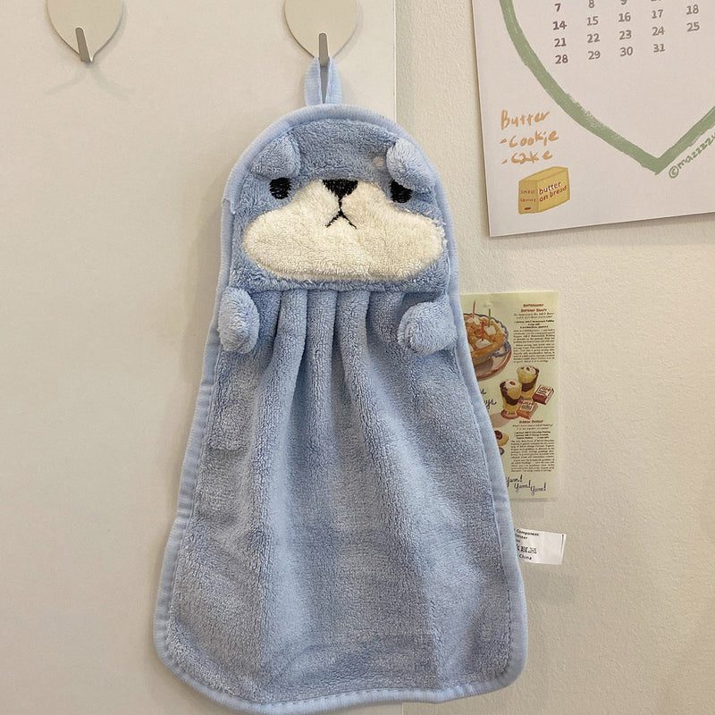 Towels Can Hang Coral Fleece Absorbent Towels To Wipe Face Bathroom Children - Otaj Gifts