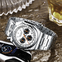 Men's Steel Belt Retro Multifunction Quartz Watch - Otaj Gifts