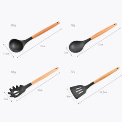 Kit 12 Pieces Silicone Kitchen Utensils - Otaj Gifts