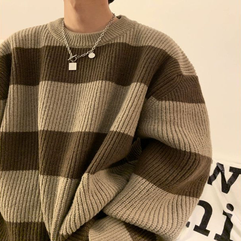 Men's Vintage Stripe Knitwear Coat - Otaj Gifts