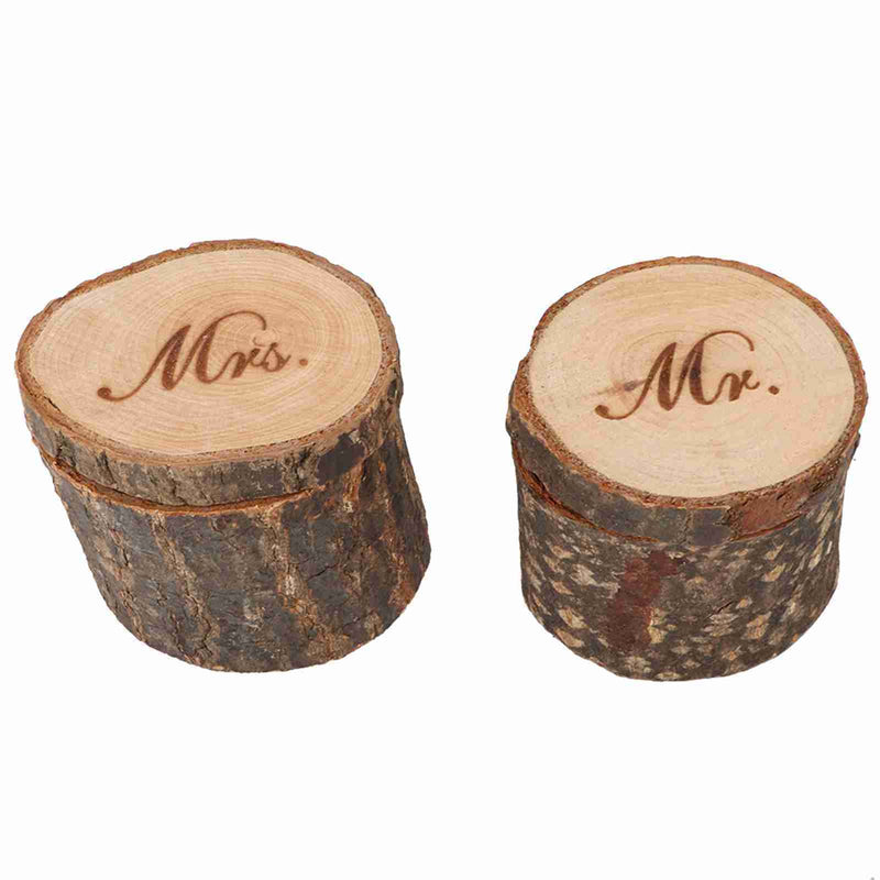 2Pcs Retro Wedding Ring Box Container Unique Ring Jewelry Holder Storage Case 01# - Otaj Gifts