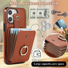 Suitable for iPhone 12/13/14/15/16 series crossbody card holder Faux Leather mobile phone case black/brown/red/rosy Golden 16promax mobile phone case 14promax15promax with card bag and long chain - Otaj Gifts