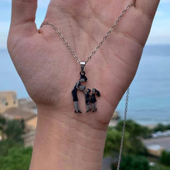 Stainless Steel Mother And Children Necklace Love Mom Son Daughter Pendant Necklace Family Gifts - Otaj Gifts