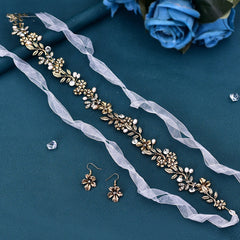 Freshwater Pearl Leaf Design Hair Band - Otaj Gifts