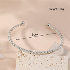 Metal Twist Geometric Knot Winding Hollow Open-end High-grade Light Luxury Personality Fashion Ladies' Bracelet - Otaj Gifts