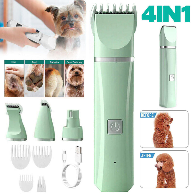 4X Professional Pet Dog Cat Clippers Hair Grooming Cordless Trimmer Shaver Kit - Otaj Gifts