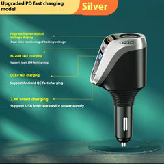 Quick Charging Car Cigarette Lighter With One To Three Conversion Plug - Otaj Gifts
