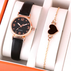 Lady Temperament Heart Bracelet Quartz Watch Suit - Otaj Gifts