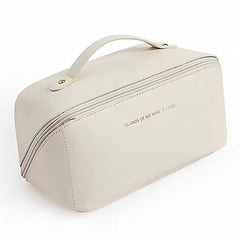 Pillow Cosmetic Bag Milk White High Capacity PU Leather Waterproof Cosmetic Pouch for Daily Travel - Otaj Gifts