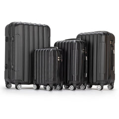 Vertical 4-in-1 Spinner Wheel With Handle Trolley Case 16in 20in 24in 28in ABS Aluminum Alloy Trolley Classic Color - Black - Otaj Gifts