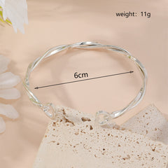 Metal Twist Geometric Knot Winding Hollow Open-end High-grade Light Luxury Personality Fashion Ladies' Bracelet - Otaj Gifts