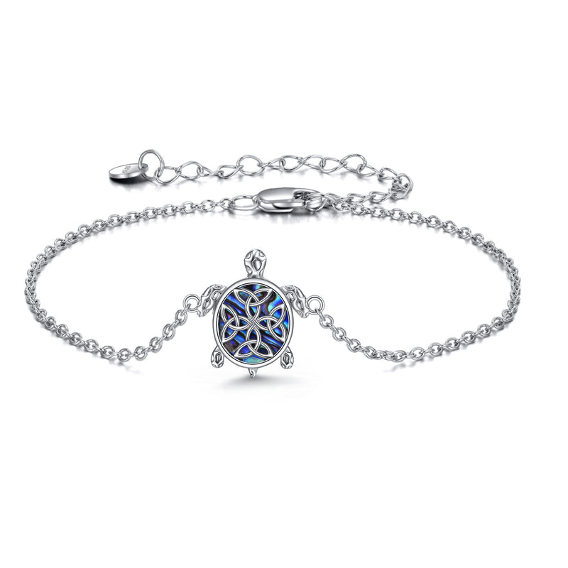 Sterling Silver Abalone Sea Turtle Adjustable Ankle Jewelry Gifts for Women - Otaj Gifts