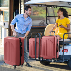 Curved Vertical Stripe 4-in-1 Trolley Case 16in 20in 24in 28in ABS Aluminum Alloy Tie Rod - Otaj Gifts