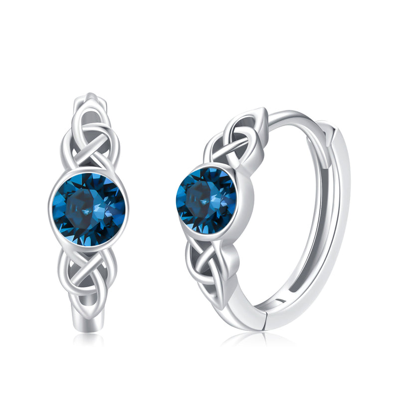 Hypoallergenic Sterling Silver Celtic Moonstone Hoop Earrings As For Women - Otaj Gifts