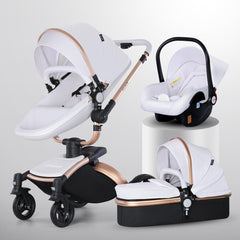 High Landscape Baby Stroller 360-degree Rotation 3-in-1 Basket Foldable - Otaj Gifts