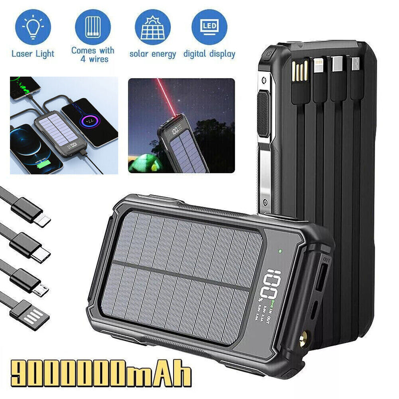 Solar Power Bank 20000mAh 4 USB Backup External Battery Charger For Cell Phone - Otaj Gifts