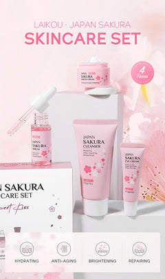 Sakura Skin Care Set 4-piece Set Cleansing Eye Cream Face Cream - Otaj Gifts