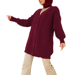 Knitted Cardigan Coat Loose Casual Sweater - Otaj Gifts