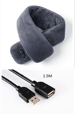 Women Men Soft Temperature Control Pain Relief Cervical Massage Shoulder Neck Wrap USB Heated Scarf Shawl Washable Winter Warm - Otaj Gifts