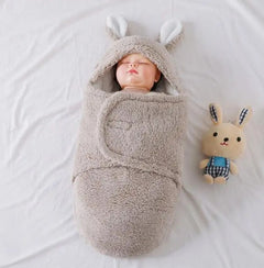 Super Soft Baby Sleeping Bag Fluffy Fleece Newborn Blanket Swaddle Blankets, Unisex Baby Wrap For Newborn Baby Boys Girls With Head-Protecting & Head-Supporting Function, Wearable Swaddle Sleep Sack - Otaj Gifts