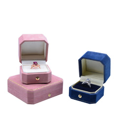 Wedding Jewelry Octagon Proposal Diamond Ring Necklace Stud Earrings Storage Box - Otaj Gifts