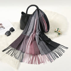 Autumn And Winter New Contrast Color Warm Cashmere-like Fashion Scarf - Otaj Gifts