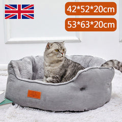 Dog Bed Cat Beds Soft Washable Fleece Puppy Cushion Warm Pet Basket Dog Bed - Otaj Gifts