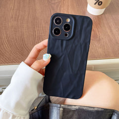 Simple Solid Color Pleated Pattern Phone Case Frosted Protective Cover - Otaj Gifts