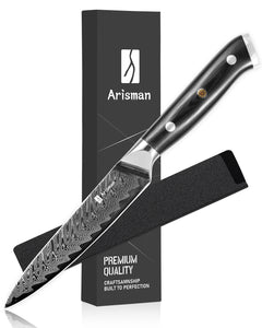 5 Inch Utility Knife, Japanese Damascus Steel Paring Knife, Sharp VG10 Fruit Slicing Knife, Small Kitchen Knife With Full Tang Ergonomic G10 Handle - Otaj Gifts
