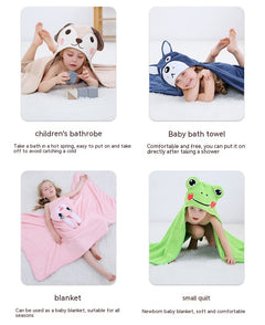 Coral Fleece Animal Cloak Absorbent Soft Bath Towel For Children - Otaj Gifts