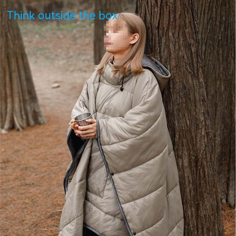 Outdoor Cloak Sleeping Bag Camping Wearable Cold-proof Warm Cape Shawl Blanket - Otaj Gifts