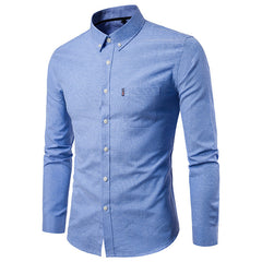 Men S Shirts Korean Men Slim Long Sleeve Dress Shirt - Otaj Gifts