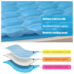 Dog Cooling Mat Cooling Pad For Pets Chilly Pad For Kennels, Crates, Cars, Indoor & Outdoor Ice Silk Mat Cooling Blanket Cushion Non-Toxic Breathable Sleep Bed Beach - Otaj Gifts