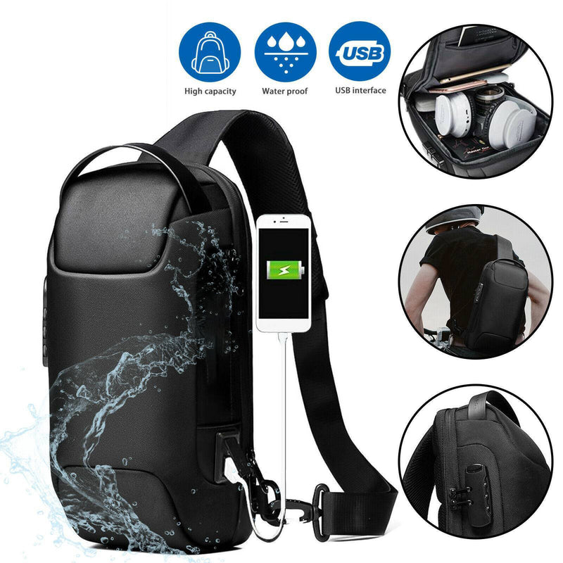 Men's Waterproof Oxford Multifunction Crossbody Bags Anti-theft Shoulder Bags Messenger Sling Chest Bag Pack For Male Sling Shoulder Crossbody Waterproof Anti-theft Chest Bag Backpack Pack USB - Otaj Gifts