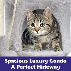 Large 4-story Cat Climbing Frame Cat Scratching Post Kitten Activity Center UK - Otaj Gifts