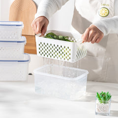 1Pc/3Pcs Fruit Vegetable Storage Containers for Fridge Produce Saver Containers with Lid Colander Refrigerator Organizer Bins Produce Keepers - Otaj Gifts
