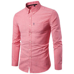 Men S Shirts Korean Men Slim Long Sleeve Dress Shirt - Otaj Gifts