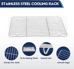 Stainless Steel Baking Pan Toaster Oven Pans Grid Baking Dish BBQ Cookie Cake - Otaj Gifts