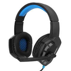 For PS4 3.5mm Headmounted Gaming Headphone with Noise Reduction Microphone RGB Light(black blue ) - Otaj Gifts