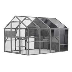 Luxury Cat Cage Outdoor Wooden Cat Fence Patio Large Cat Running House - Otaj Gifts