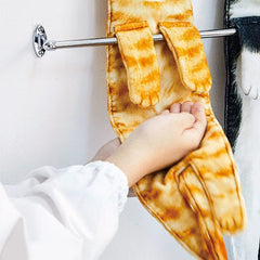 Cat Hand Towels Long Cat Shape Wipe Handkerchiefs Bath Towels For Bathroom Kitchen - Otaj Gifts