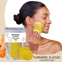 Turmeric Exfoliating Cleansing Pads Compressed Facial Sponges Skin Care Tools For Face Clogged Pores Excess Oil Cleansing - Otaj Gifts