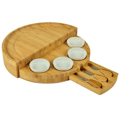 Wooden Cheese Cutting Board Set Rotating Opening And Closing - Otaj Gifts