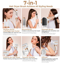 Blow Dryer Brush 7 In ONE, 110,000 RPM High-Speed Negative Ionic Hair Dryer With Diffuser Concentrator, Thermal Brush Hair Straightener Magic Styler, Volumizing Hair Styling Tools - Otaj Gifts