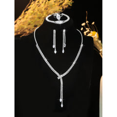 Fashion Simple Necklace Earring Bracelet Four-piece Set - Otaj Gifts