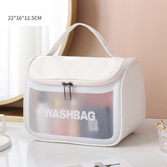 Pu Transparent Three Piece Makeup And Wash Bag Large Capacity - Otaj Gifts