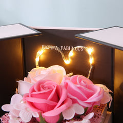 Mothers Day Gift Pink Double Door Rose Gift Box Jewelry Creative Decorate Boxs - Otaj Gifts