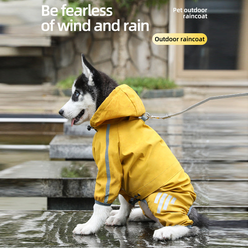 Dog Raincoat With Reflective, Waterproof Dog Rain Jacket With Hood, Leash Hole, Reflective Strap For Small Medium Dogs, Lightweight Puppy Clothes - Otaj Gifts