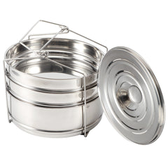 Stackable 3 Tier Stainless Steel Steamer Cooker Pot Set Cook Food Pressure Pot Accessories - Otaj Gifts